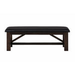 Wooden Bench with Faux Leather Upholstery, Chocolate Brown