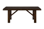 Wooden Dining Table with Rough-Hewn Saw Marks, Chocolate Brown