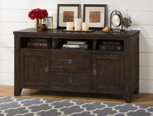 Wooden Media Unit with 2 door Cabinets, Chocolate Brown