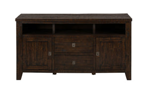 Wooden Media Unit with 2 door Cabinets, Chocolate Brown