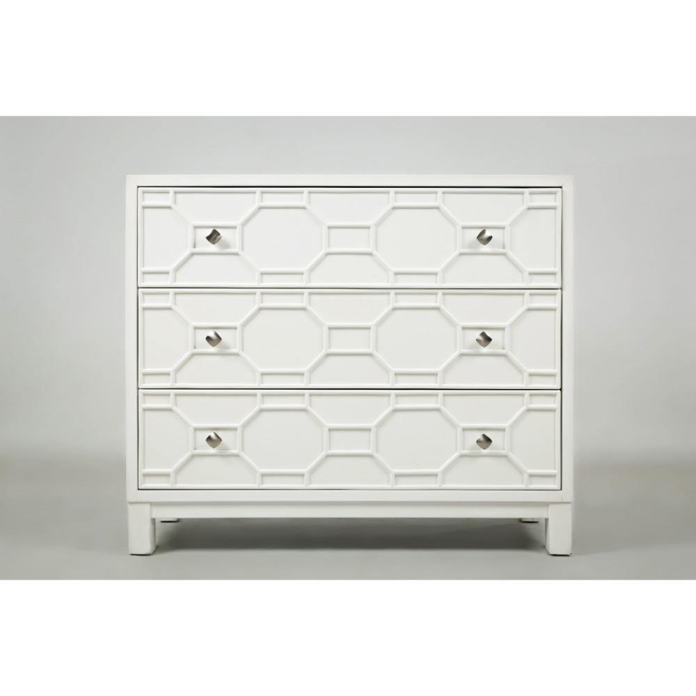 Wooden Accent Chest With 3 Spacious Drawers, Polar White