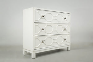 Wooden Accent Chest With 3 Spacious Drawers, Polar White