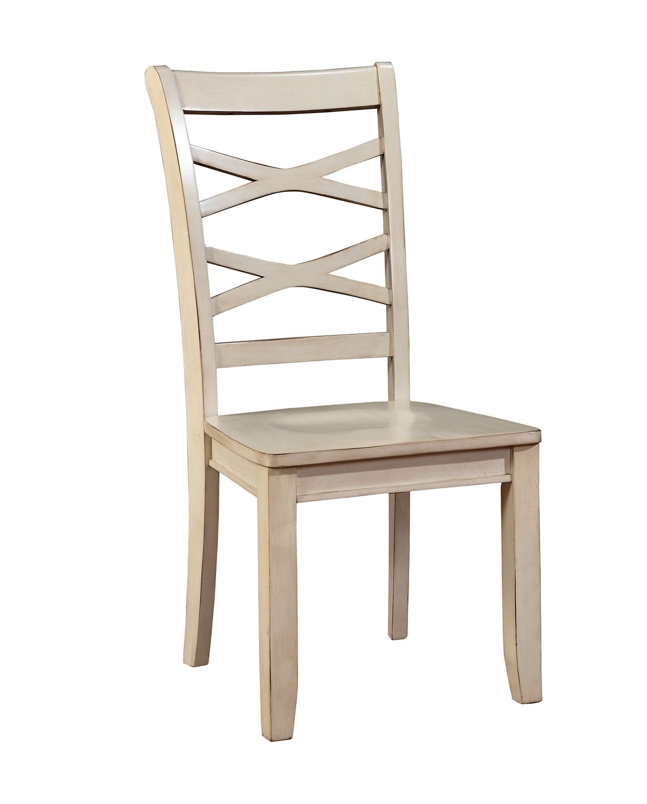 Wooden Side Chair With Tapered Leg, Beige, Pack Of Two