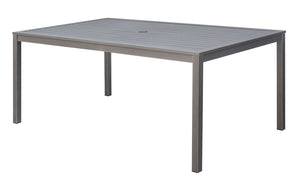 Aluminum Framed Patio Dining Table with Block Leg Support, Gray