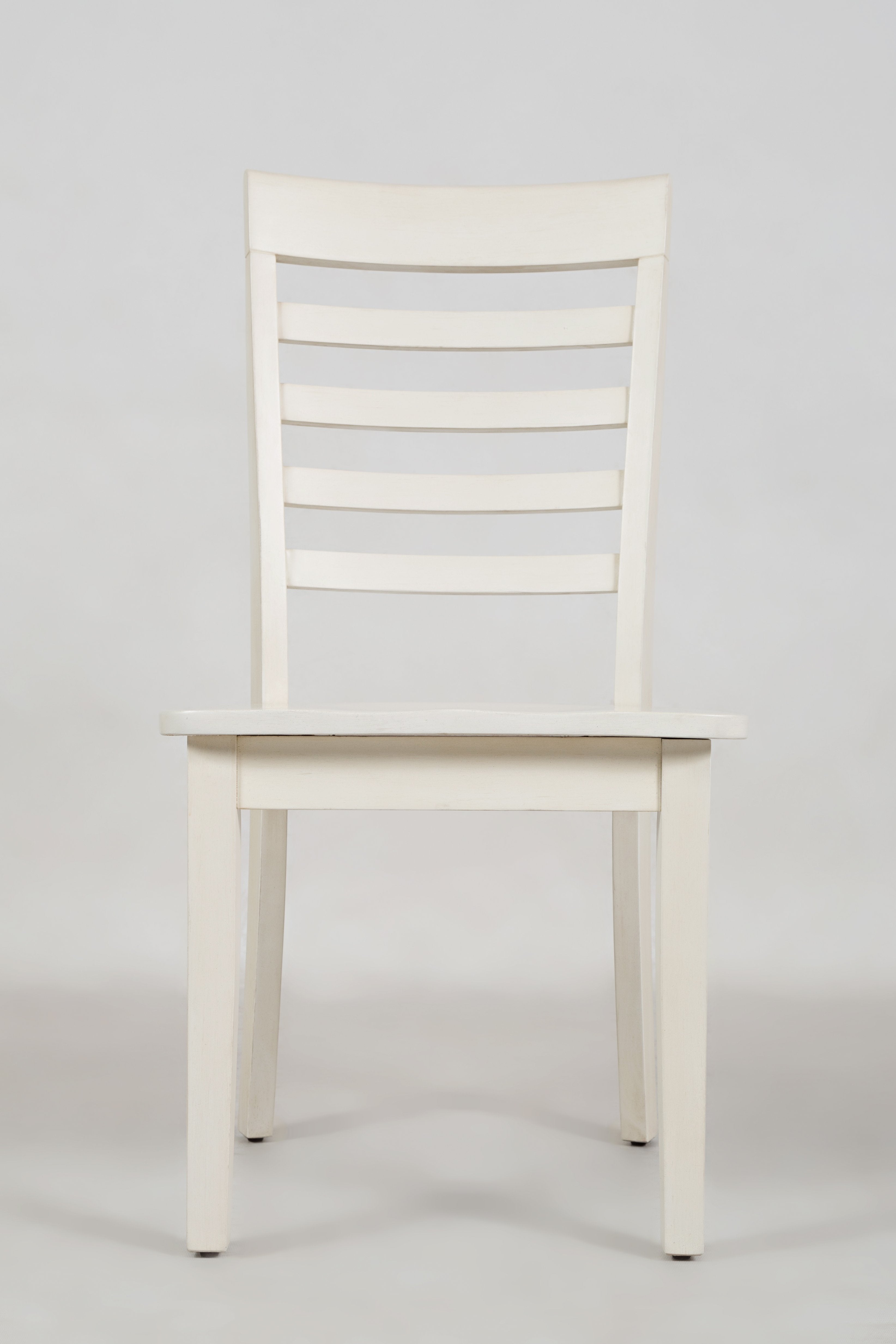 Wooden Dining Chair with Ladder Back Design, Set of Two, White