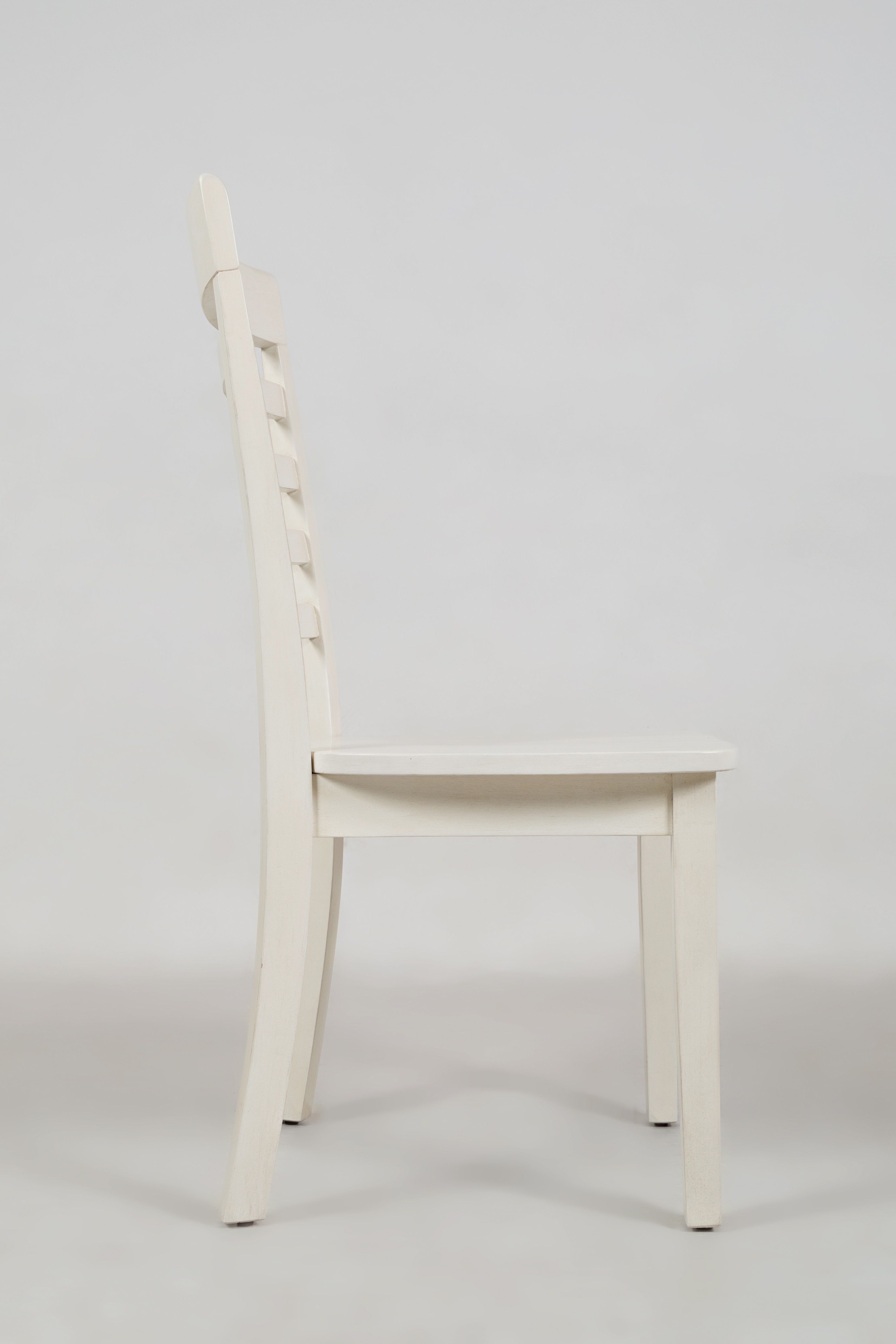 Wooden Dining Chair with Ladder Back Design, Set of Two, White