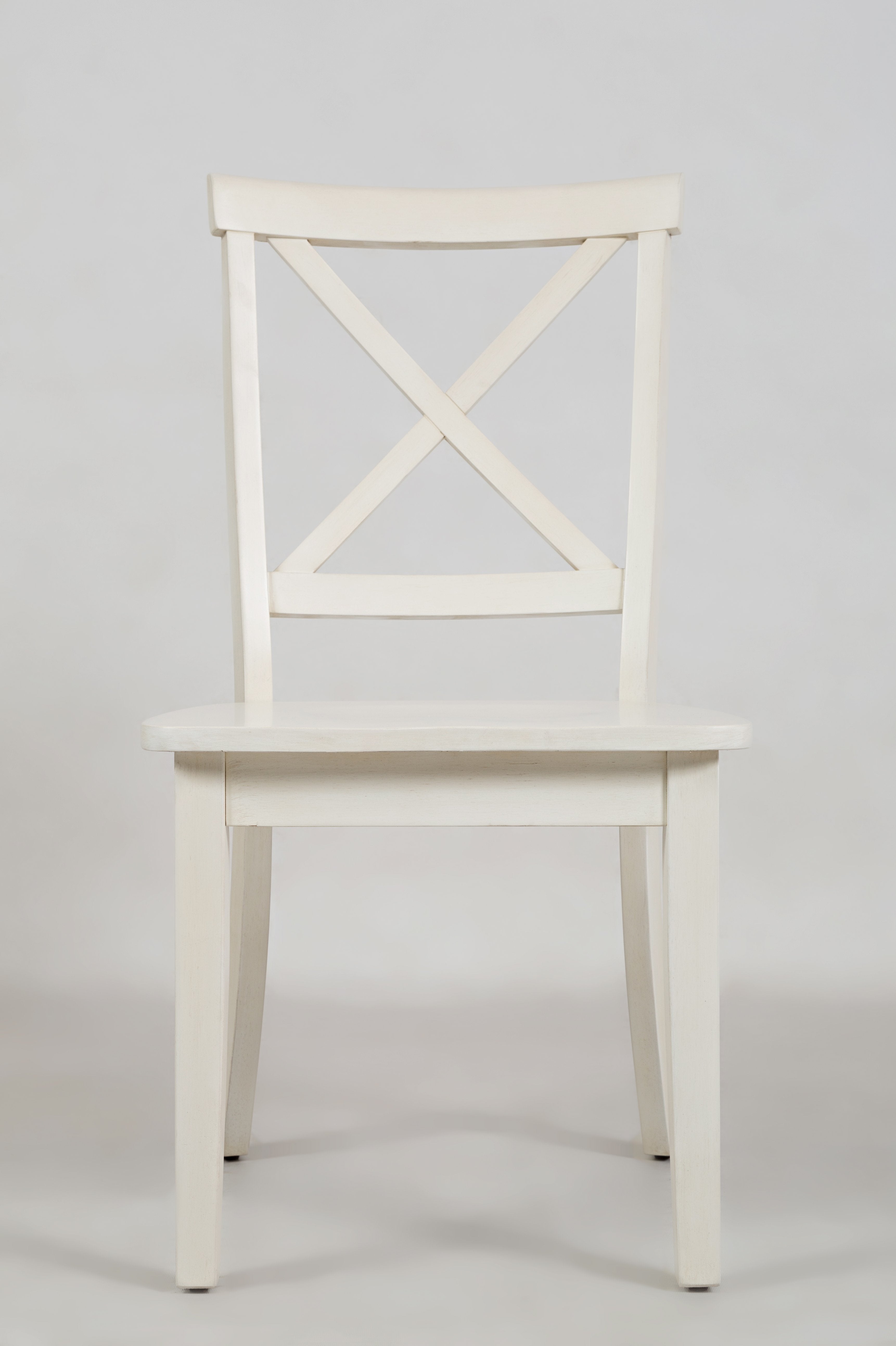 Wooden Dining Chair with "X" Cross Back Design, Set of Two, White