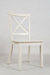 Wooden Dining Chair with "X" Cross Back Design, Set of Two, White