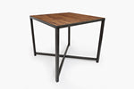 Wooden Counter Height Table With Metal Base, Brown & Black