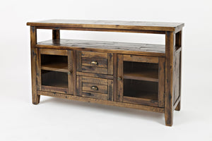 Wooden Storage Console With Spacious Storage, Oak Brown