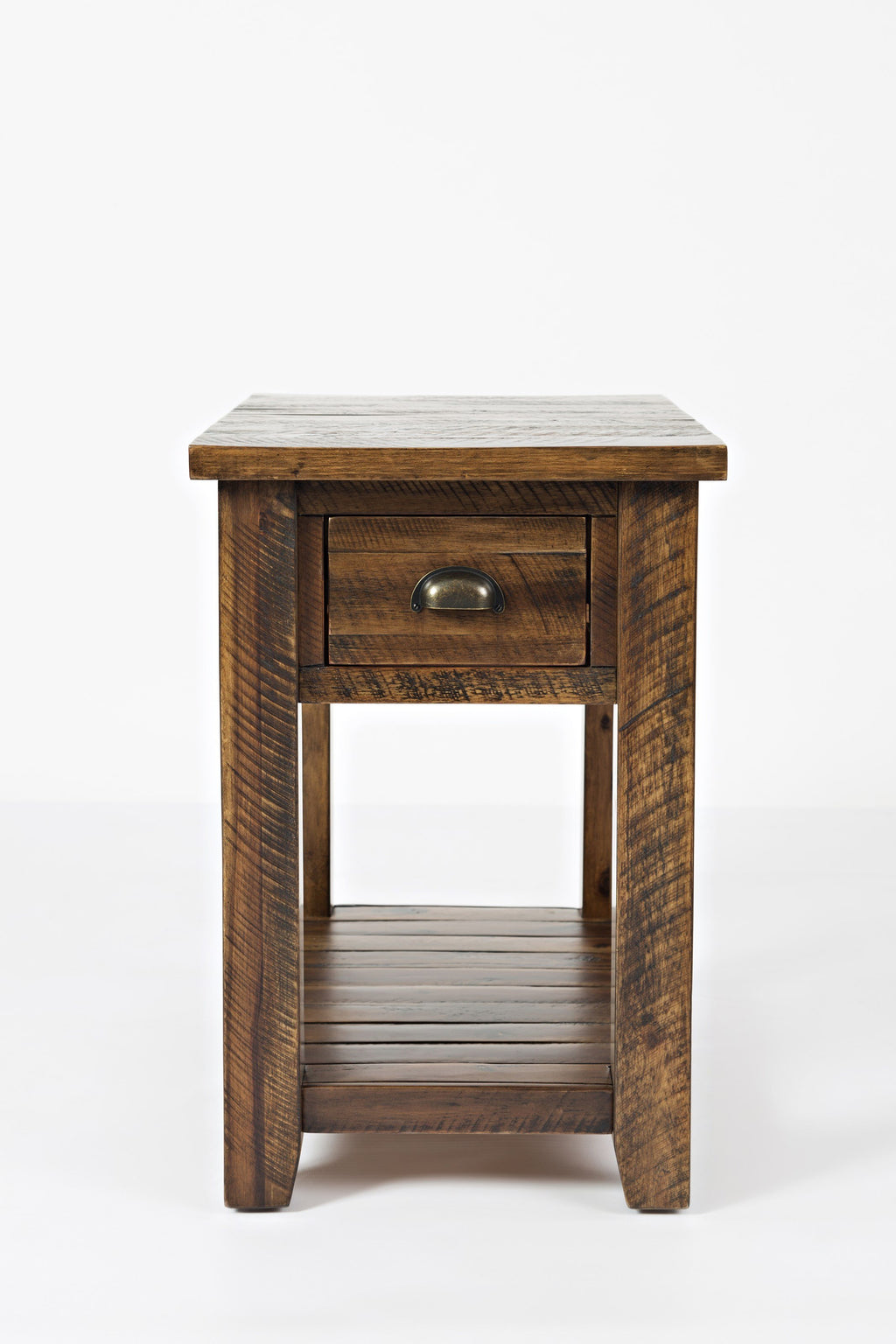 Wooden One Drawer Chairside Table, Dakota Oak Brown