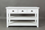 3 Drawers And 2 Open Shelf Sofa Table, Weathered White