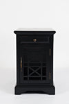 Wooden Chairside Table With Hidden Power Charger, Antique Black