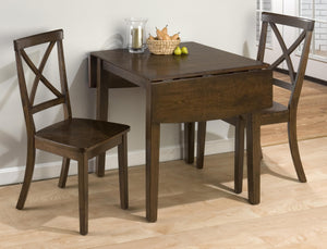 Wooden Dining Table With Drop Down Leaf, Cherry Brown