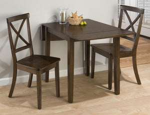 Wooden Dining Table With Drop Down Leaf, Cherry Brown