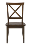 Wooden "X" Cross Back Chair with Straight Feet, Set of 2, Brown