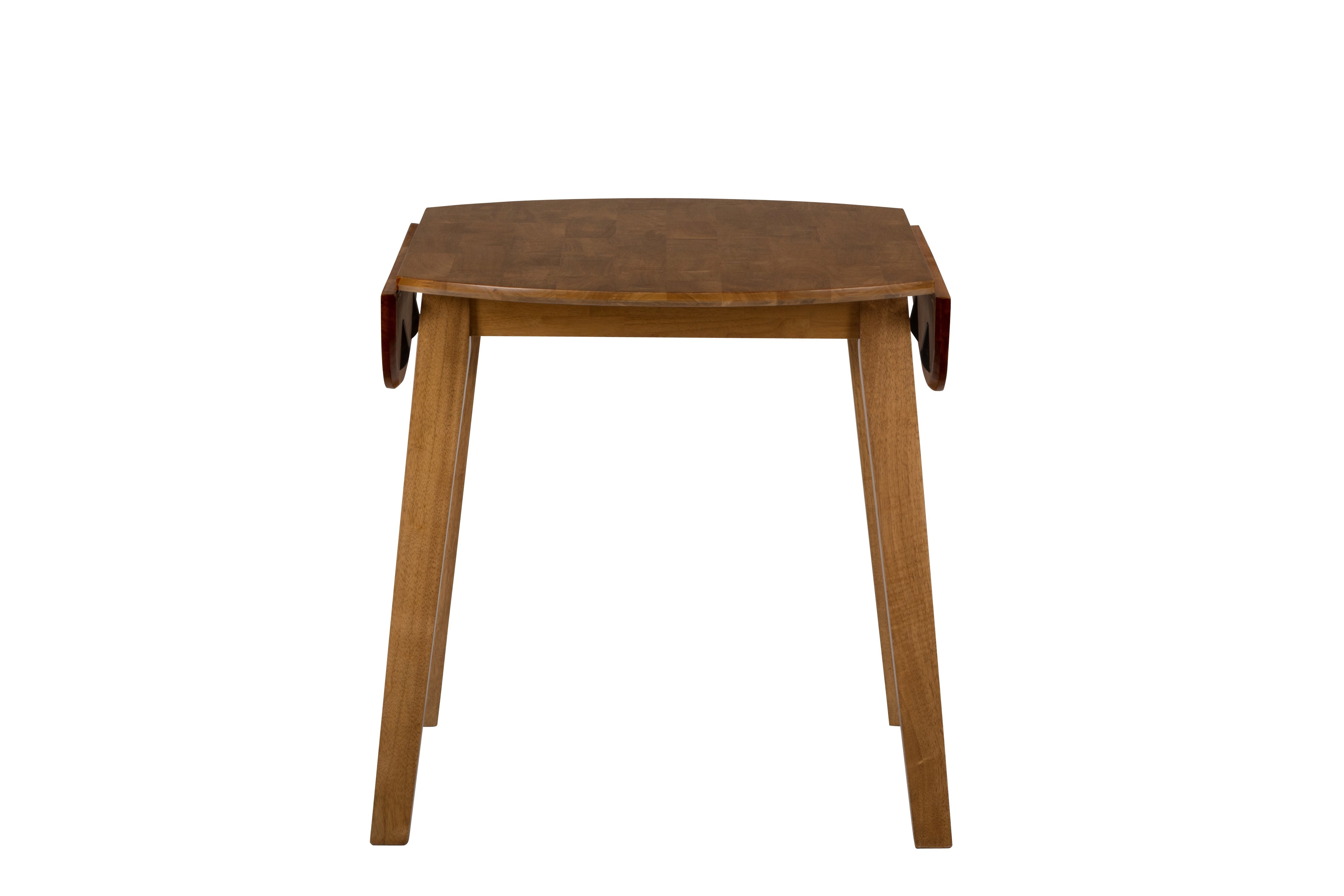 Wooden Round Table With Drop Down Leaf, Honey Brown