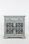 Wooden 32" Accent Cabinet with Beveled Top, Light Gray