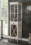 Wooden Wine Cabinet with Spacious Wine Bottle Holder, Antique White