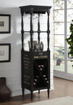 Wooden Wine Cabinet with Spacious Wine Bottle Holder, Antique Black