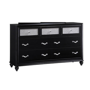 7 Drawers Wooden Dresser with Acrylic Drawer Front, Black