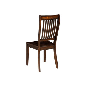 Acacia Wood Side Chairs with Slatted Back, Set of Two, Espresso Brown