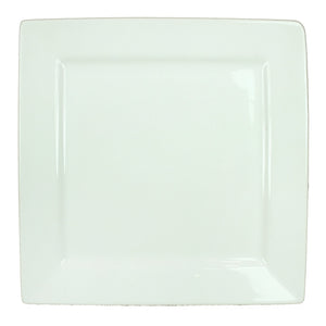 Well Designed Square Shape Ceramic Plate with Curved Rims, White