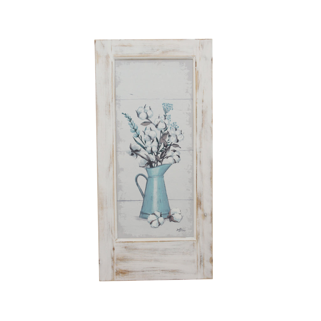 Wooden Framed Wall D?cor with Floral Arrangement, Multicolor