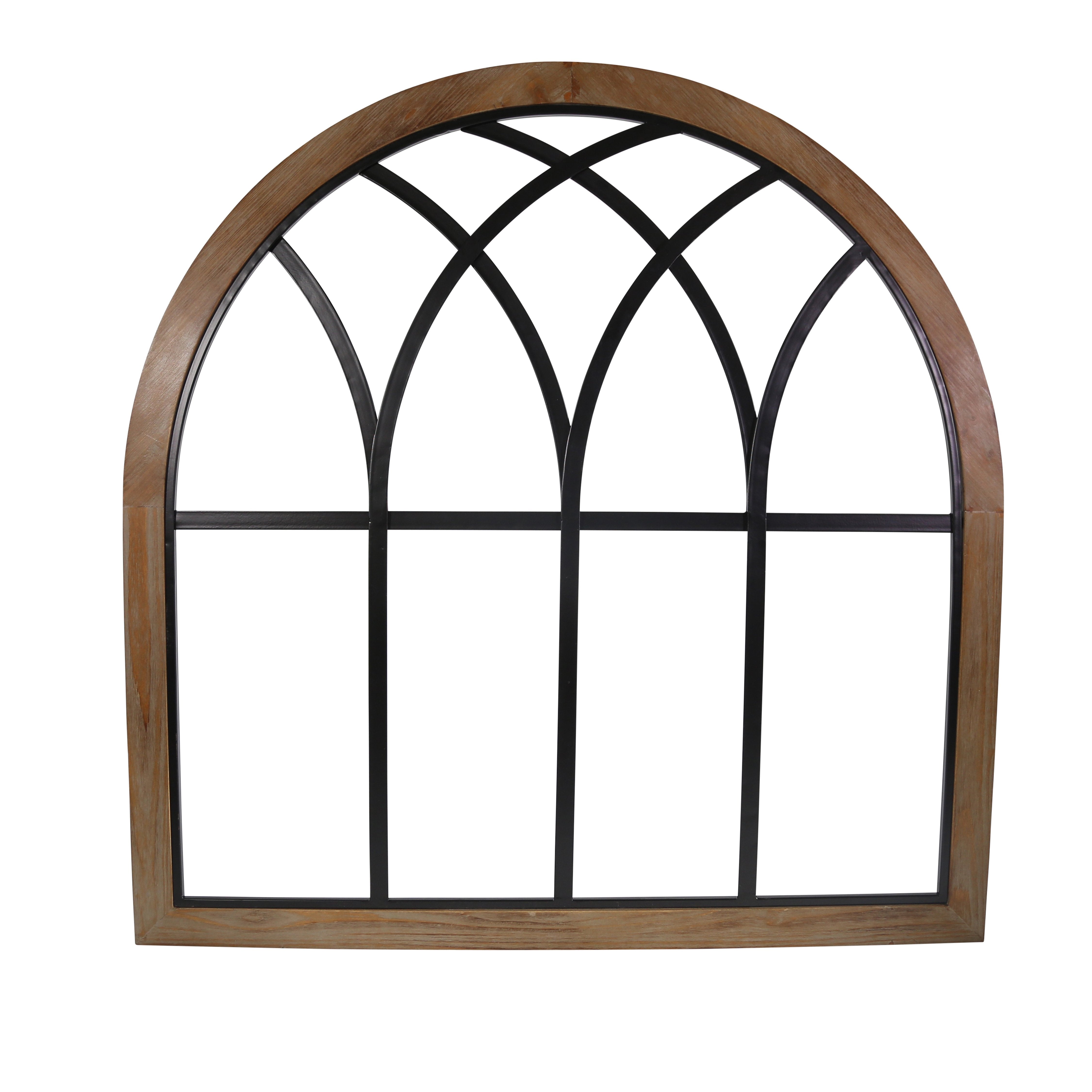 Wood and Metal Constructed Wall D?cor with Gothic Design, Brown and Black