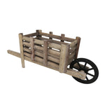 Wooden Decorative Wheel Barrow with One Wheel, Brown