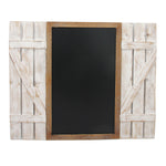 Wooden Fence Rectangular Chalkboard, Washed White and Black