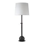 Adjustable Steel Lamp Attached to Ball Like Base, White and Black