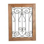 Wood and Metal Scroll Wall Decor, Brown and Black