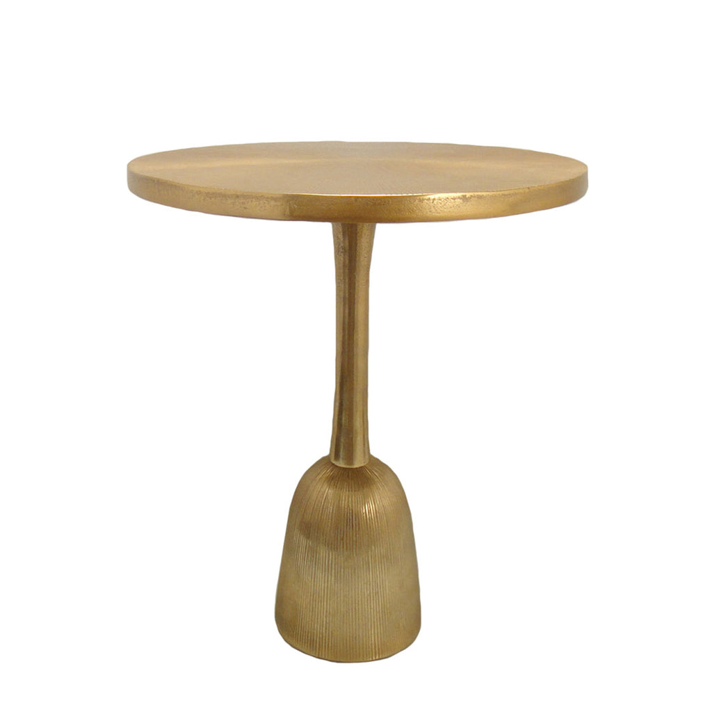 Aluminium Accent Table with Flared Bottom, Gold