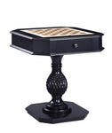 Wooden Game Table with Drawer and Reversible Game Tray, Black