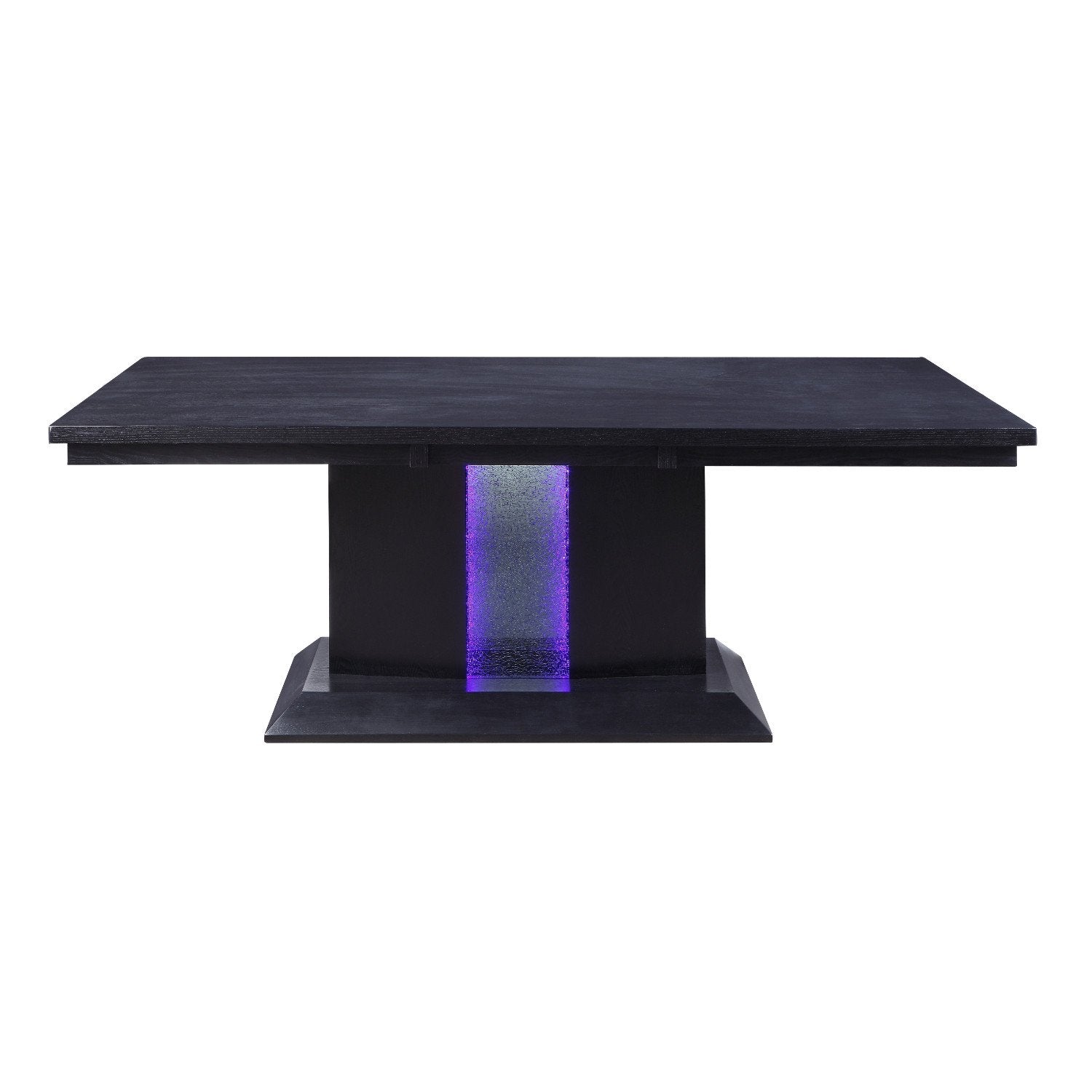 Wooden Dining Table with LED Light, Black