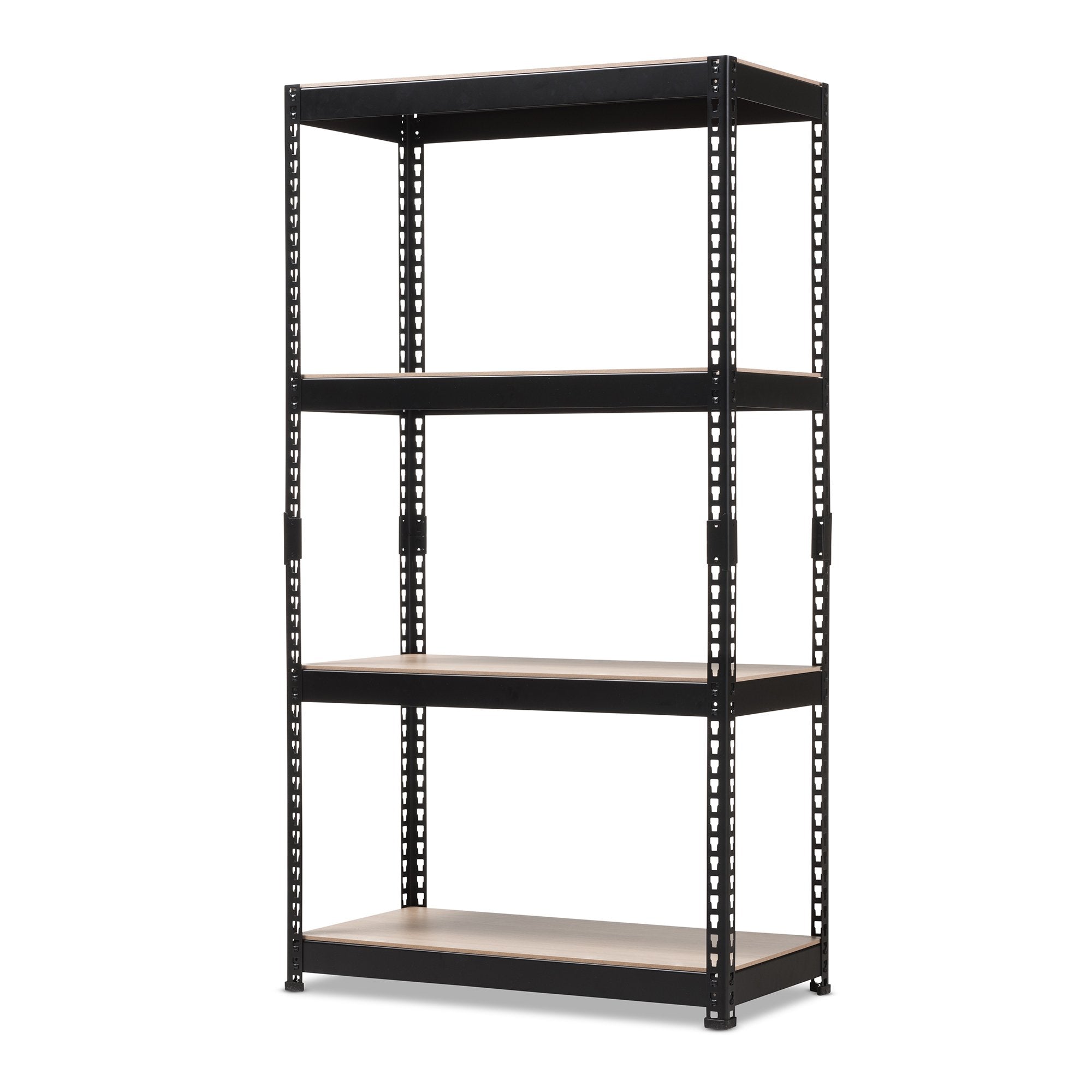 Baxton Studio Cody Black Metal 4-Shelf Multipurpose Shelving Rack