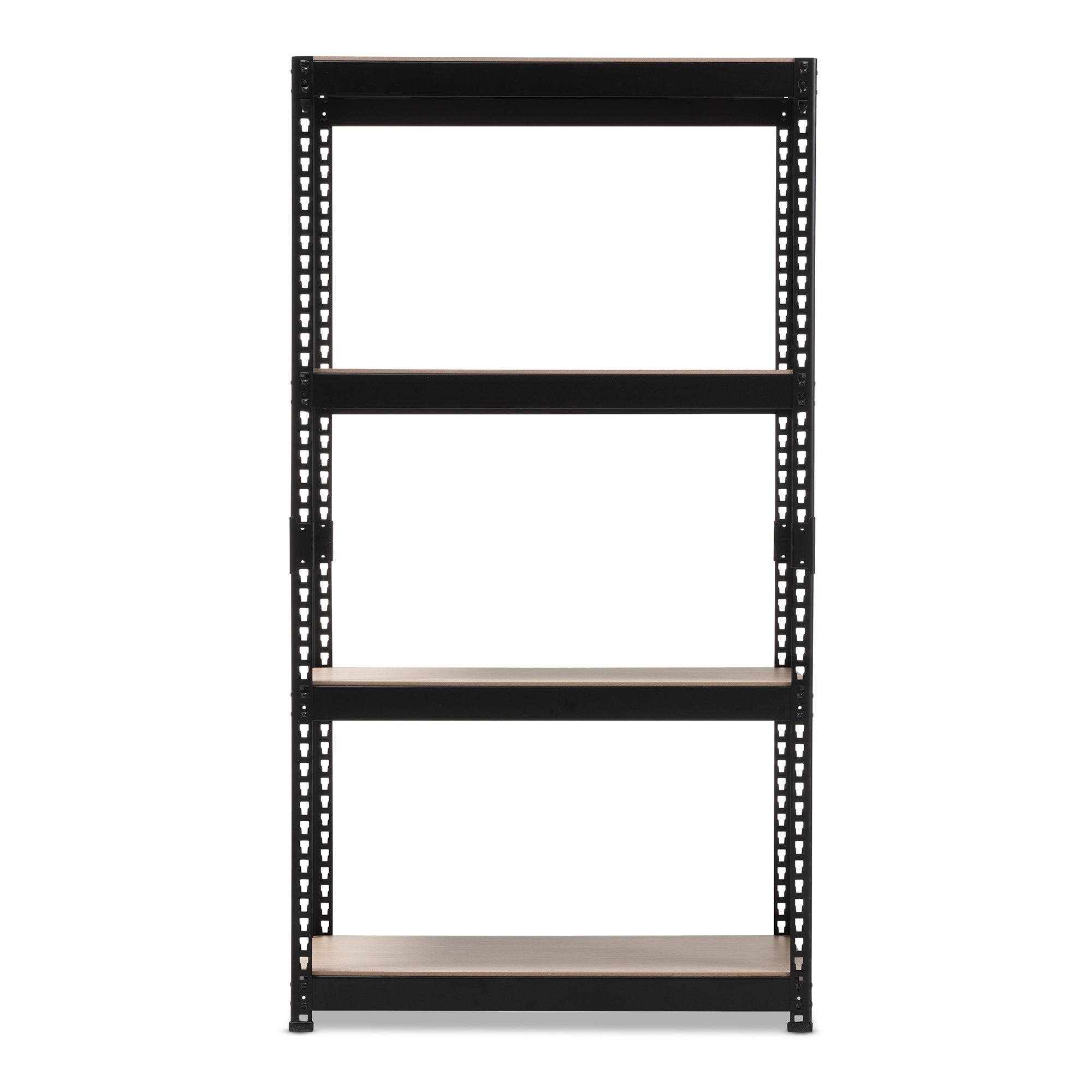 Baxton Studio Cody Black Metal 4-Shelf Multipurpose Shelving Rack