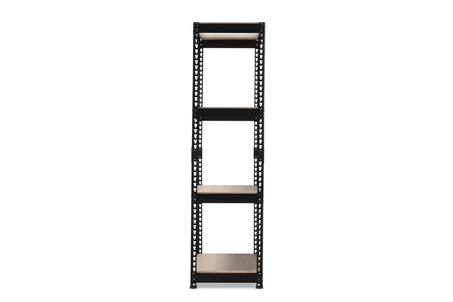 Baxton Studio Cody Black Metal 4-Shelf Multipurpose Shelving Rack