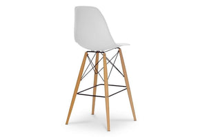 Baxton Studio Azzo White Plastic Mid-Century Modern Shell Stool