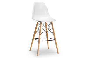 Baxton Studio Azzo White Plastic Mid-Century Modern Shell Stool