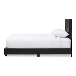 Baxton Studio Atlas Modern and Contemporary Black Faux Leather Full Size Platform Bed