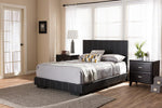 Baxton Studio Atlas Modern and Contemporary Black Faux Leather Full Size Platform Bed