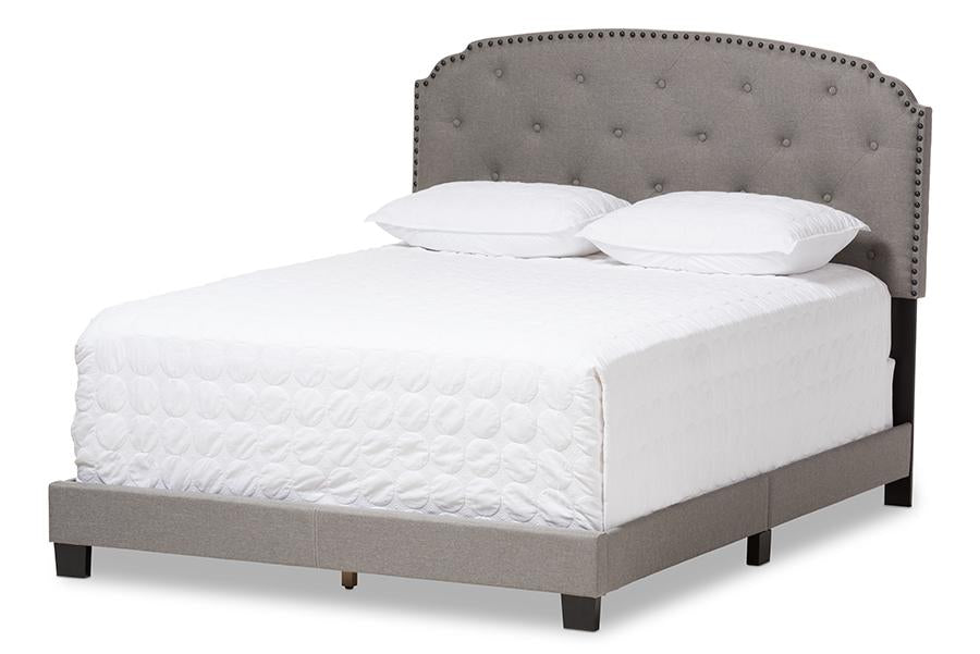 Baxton Studio Lexi Modern and Contemporary Light Grey Fabric Upholstered Full Size Bed