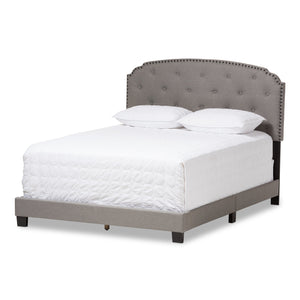 Baxton Studio Lexi Modern and Contemporary Light Grey Fabric Upholstered King Size Bed