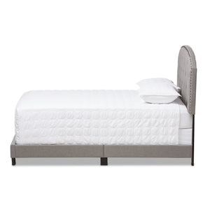 Baxton Studio Lexi Modern and Contemporary Light Grey Fabric Upholstered Queen Size Bed