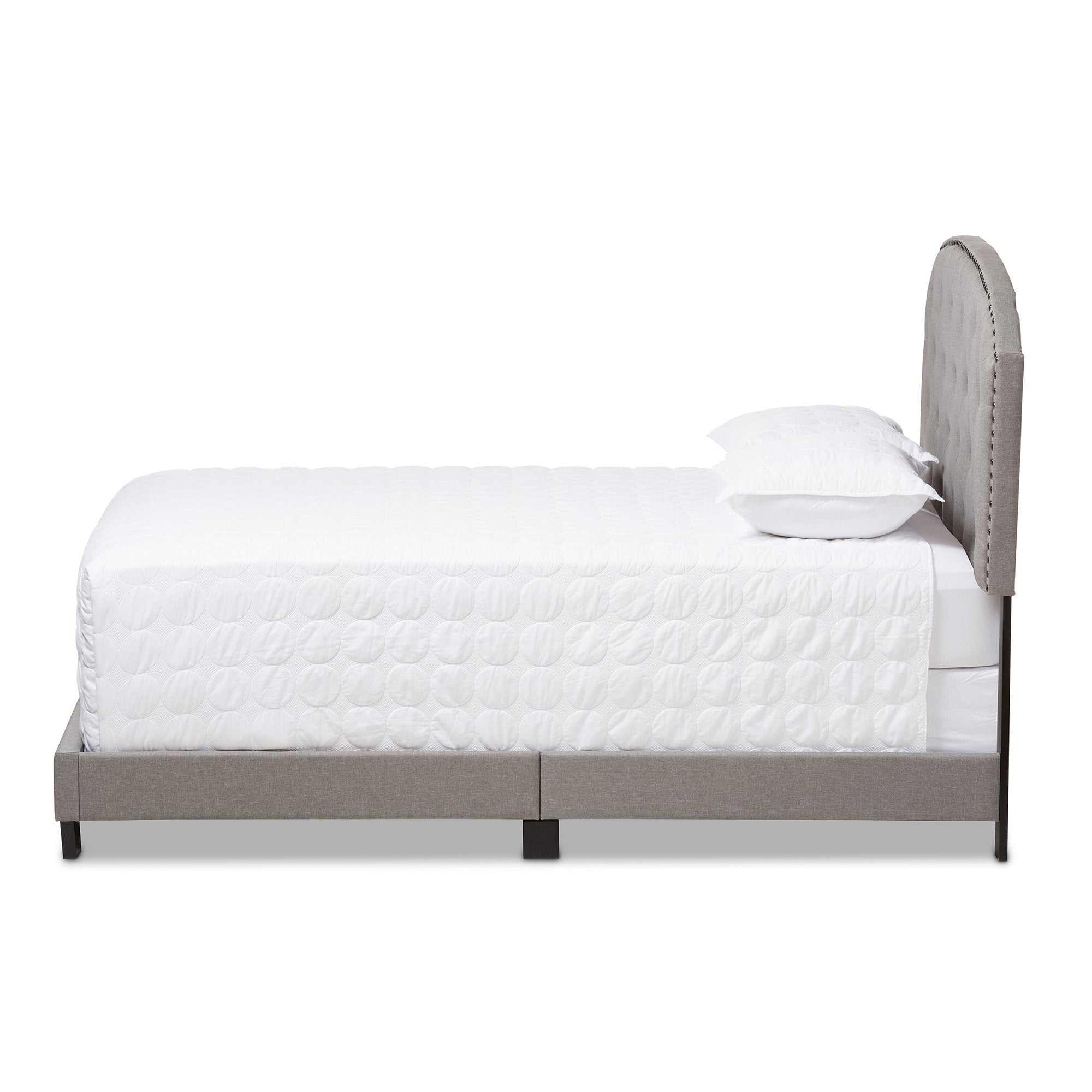 Baxton Studio Lexi Modern and Contemporary Light Grey Fabric Upholstered King Size Bed