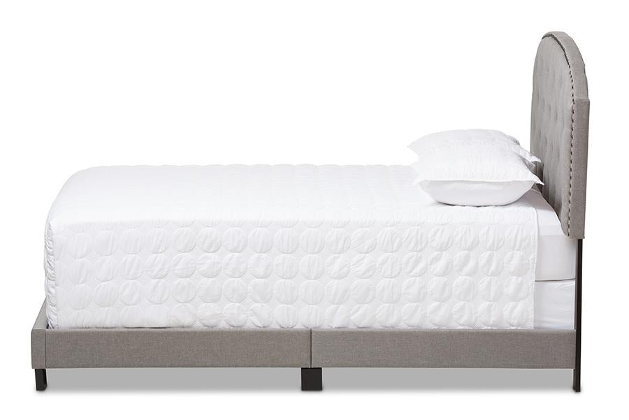 Baxton Studio Lexi Modern and Contemporary Light Grey Fabric Upholstered King Size Bed