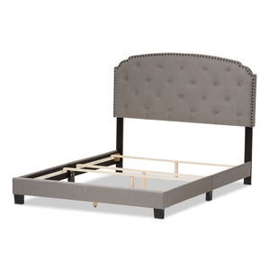 Baxton Studio Lexi Modern and Contemporary Light Grey Fabric Upholstered King Size Bed