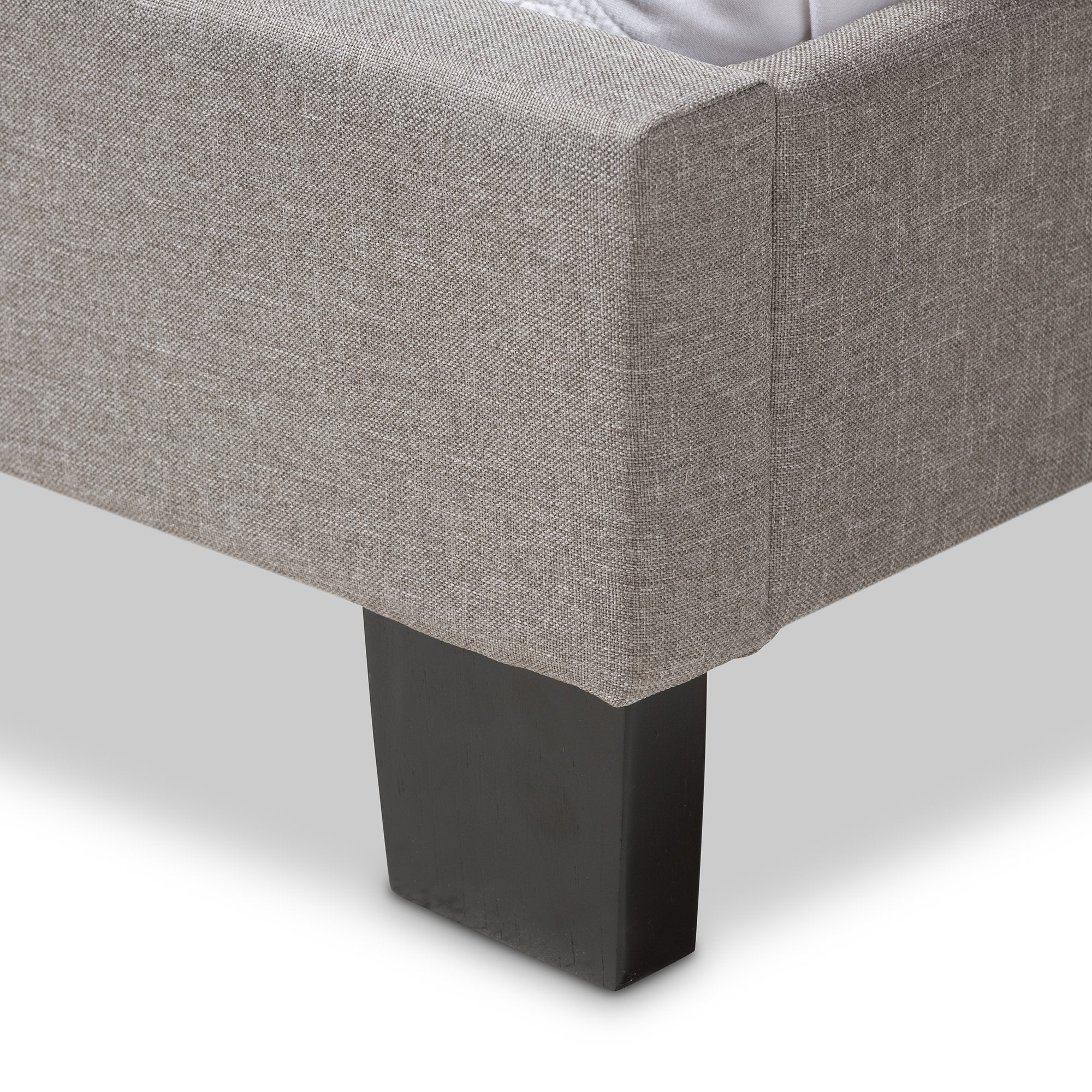 Baxton Studio Lexi Modern and Contemporary Light Grey Fabric Upholstered King Size Bed